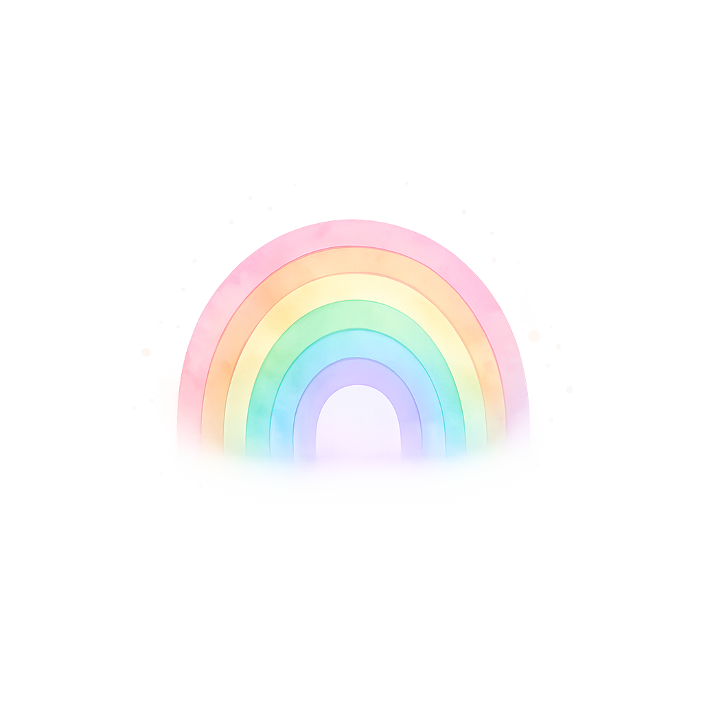 Soft rainbow representing a calm classroom vibe