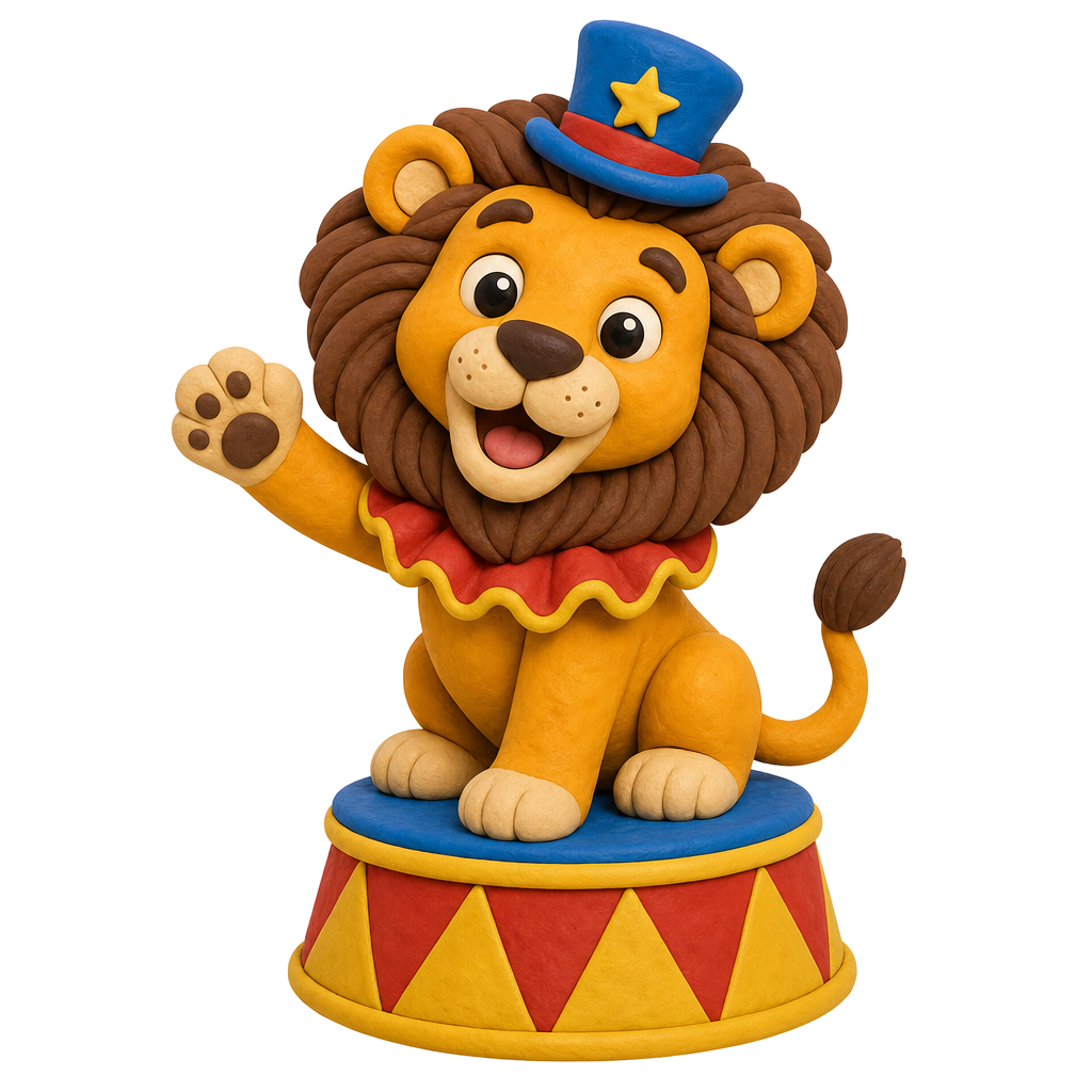 Clay circus lion classroom theme direction