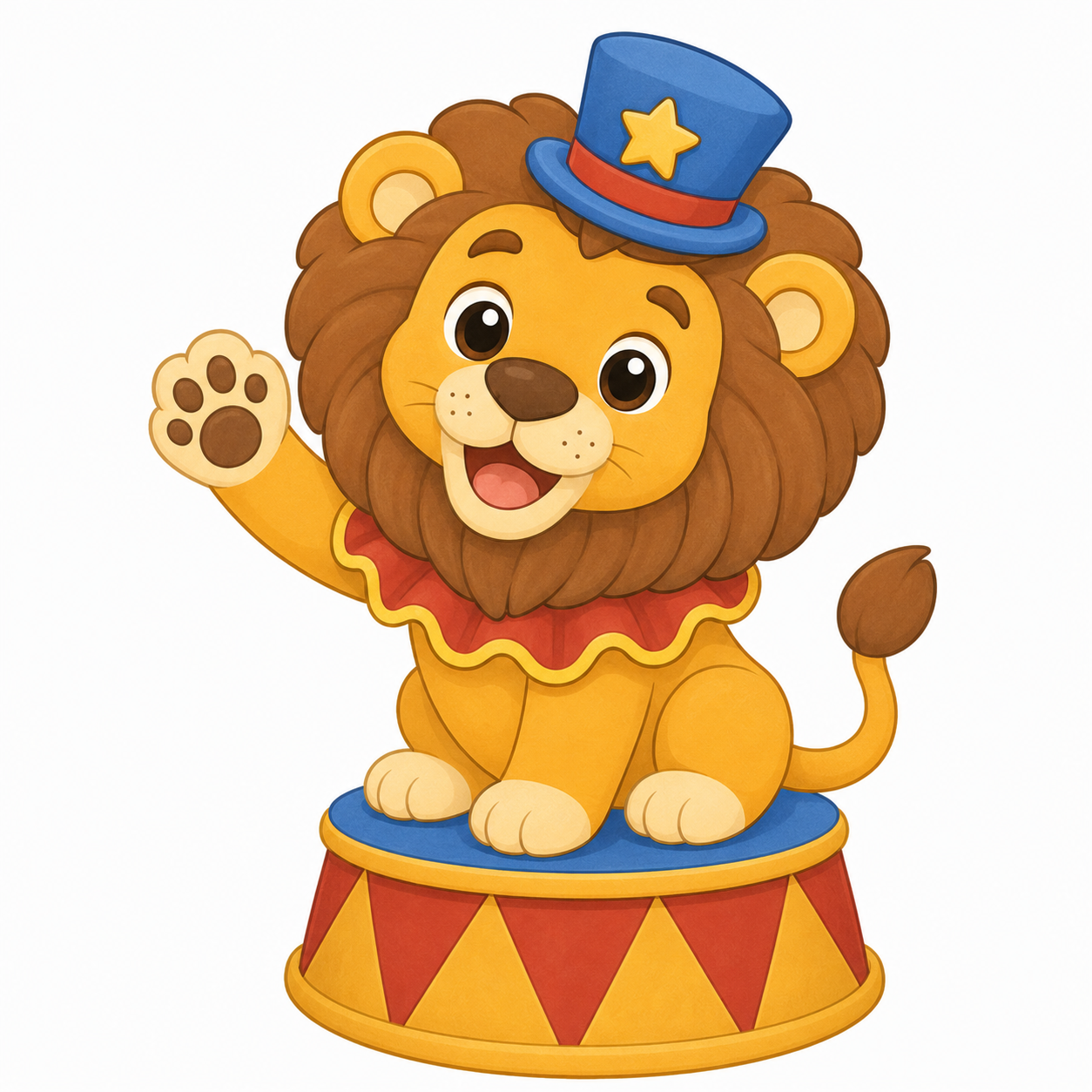Soft cartoon circus lion classroom theme direction