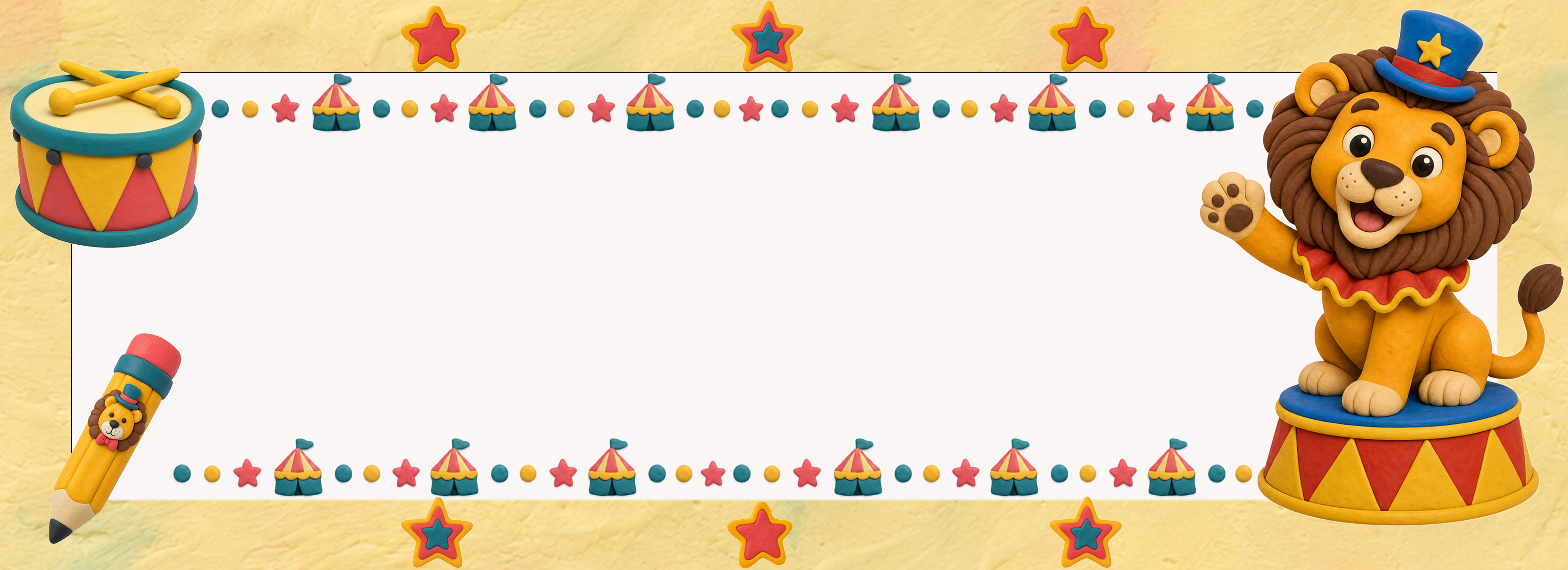 Circus Lion bulletin-board header variation 1