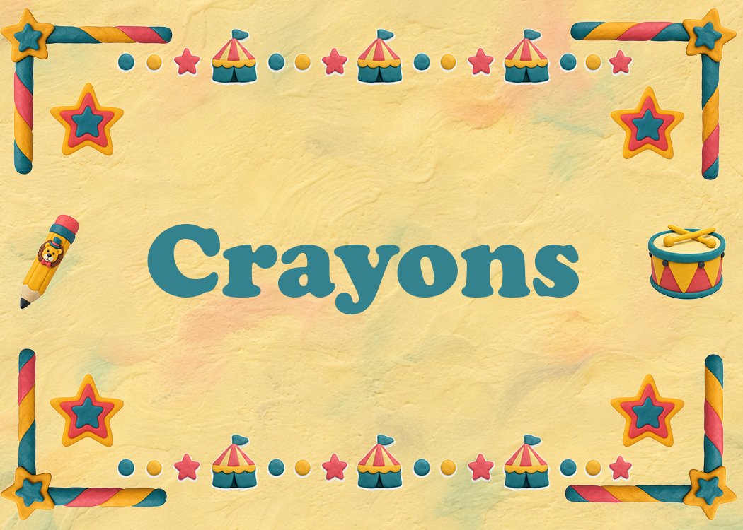 Circus Lion label card for Crayons
