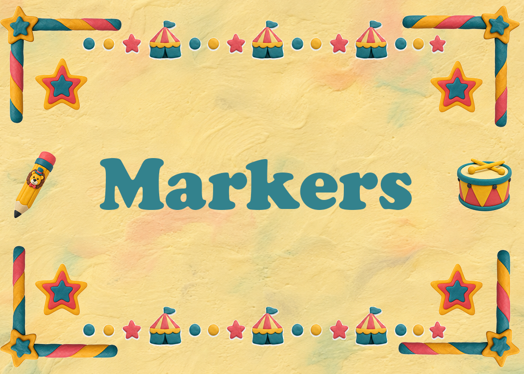 Circus Lion label card for Markers